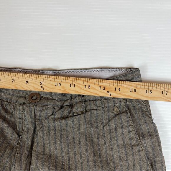 Volcom Shorts Ray Ray Striped Chino Brown Men's Size 33 CHAMBRAY INDIGO - Picture 9 of 12